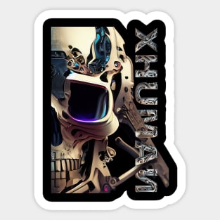 XHUMAN SKULL FUTURISTIC Sticker